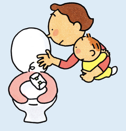 トイレにオムツ等は流さない