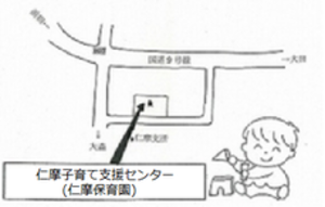 仁摩子育て支援センター位置図