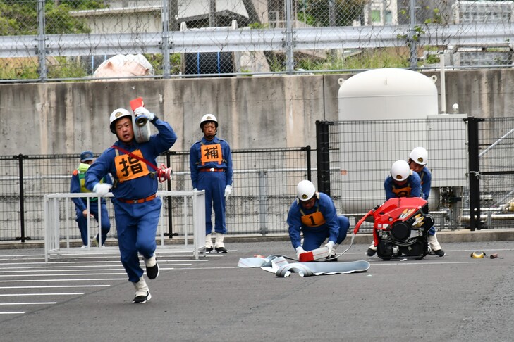 湯里分団の操法操作１