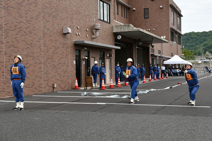 湯里分団の操法操作３