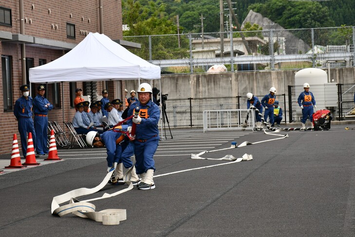 朝山分団の操法操作１