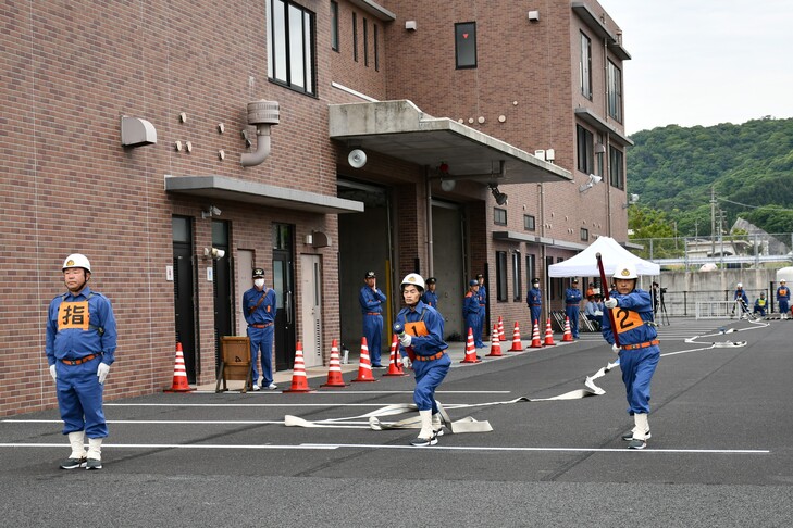 朝山分団の操法操作３