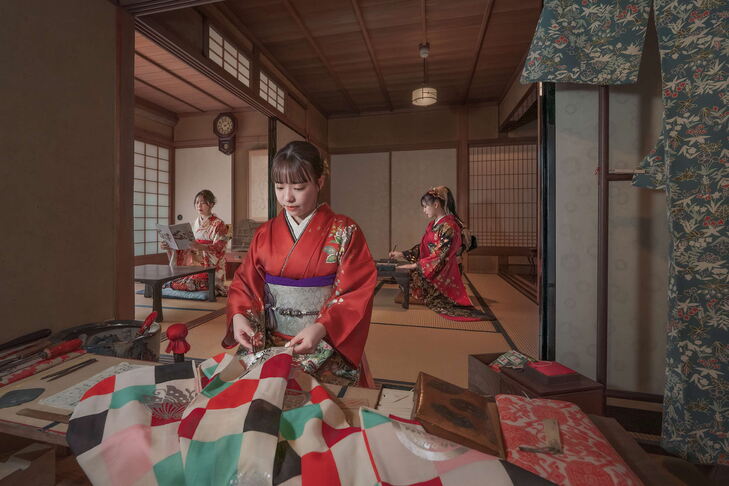 受賞作品　成人式の前撮りを行う女性３人