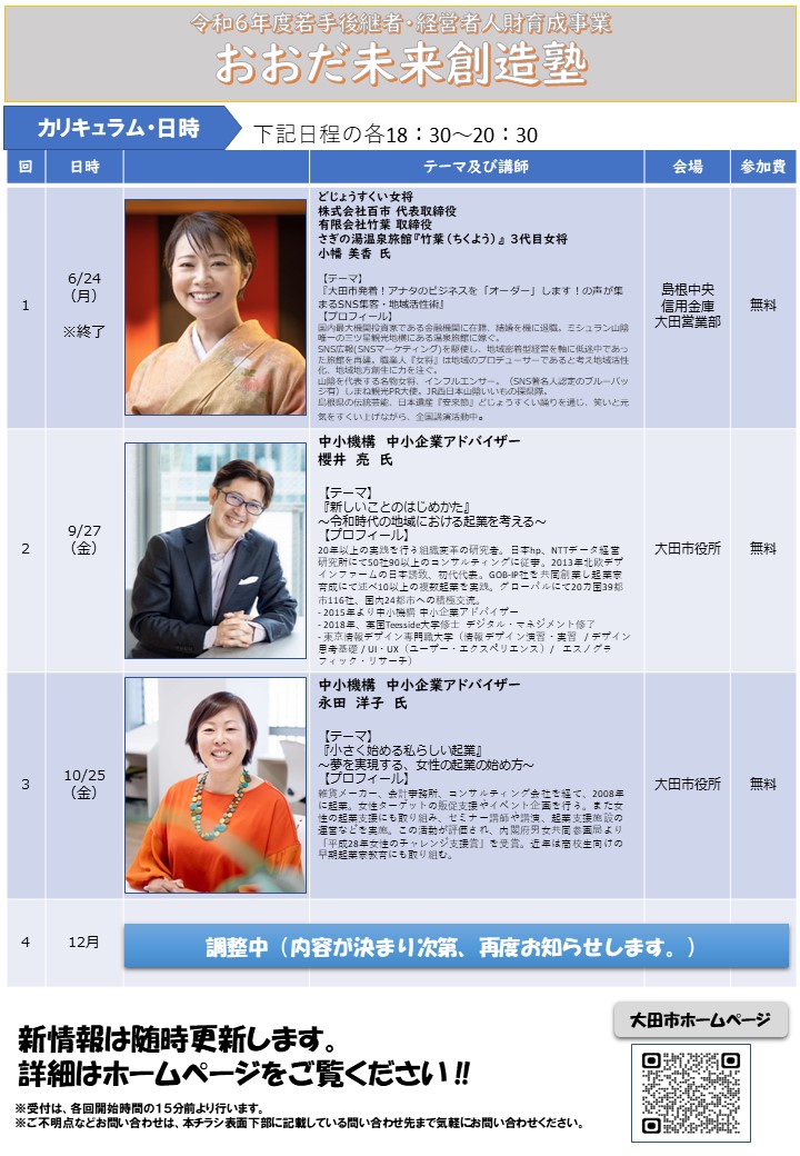 第３回　おおだ未来創造塾