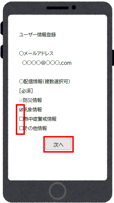 配信登録画面