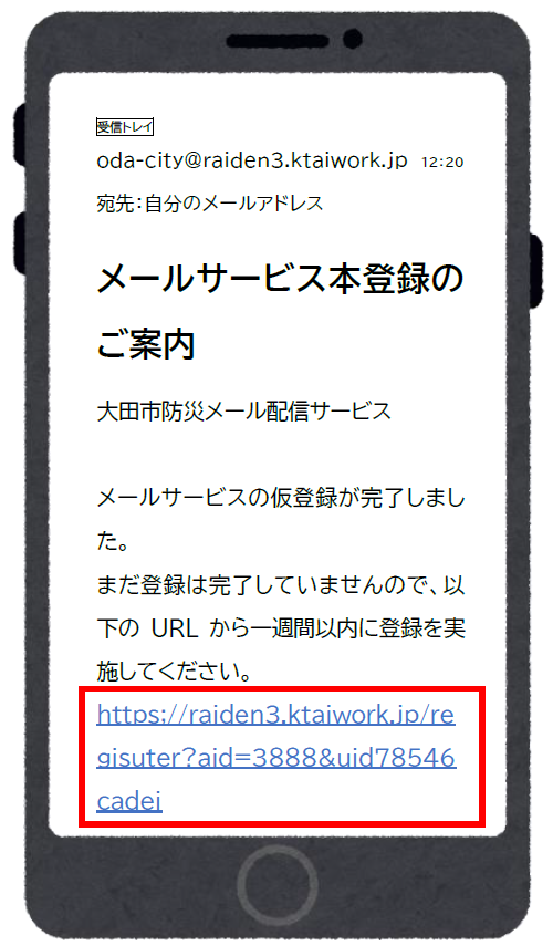 仮登録メール