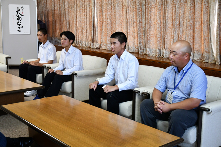 選手三人と顧問